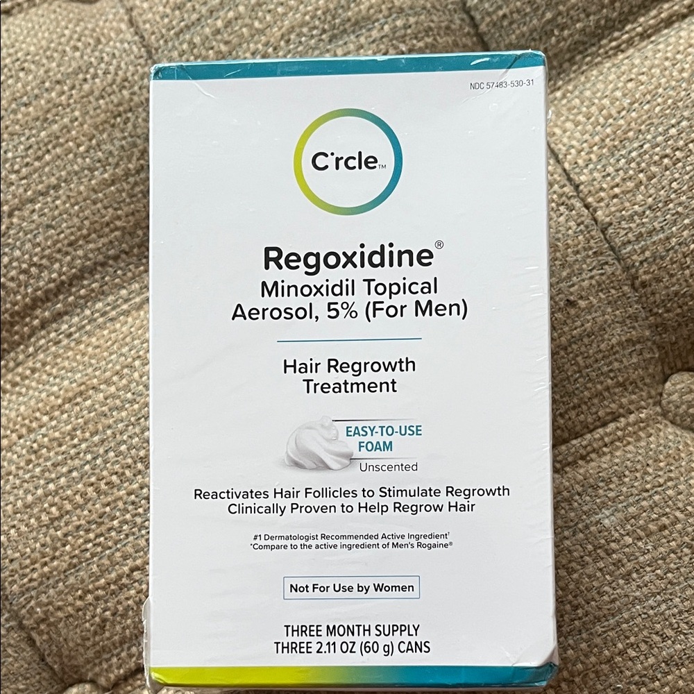 Regoxidine Hair Regrowth Treatment for Men - White and Blue